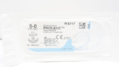 Ethicon 8717 5-0 PROLENE C-1 13mm 3/8c Taper 18inch